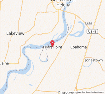 Map of Friars Point, Mississippi
