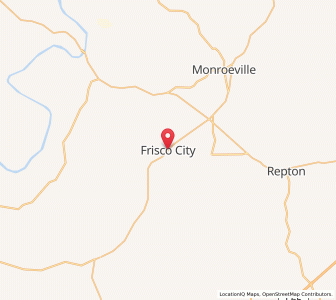 Map of Frisco City, Alabama