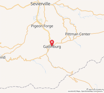 Map of Gatlinburg, Tennessee