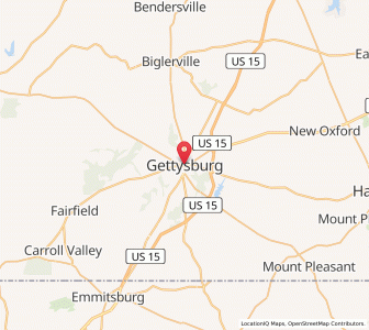 Map of Gettysburg, Pennsylvania