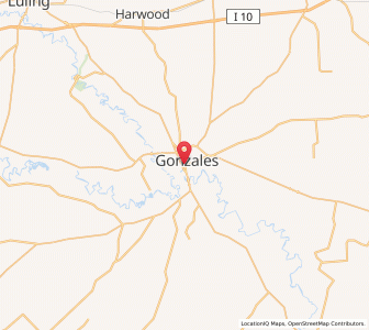 Map of Gonzales, Texas