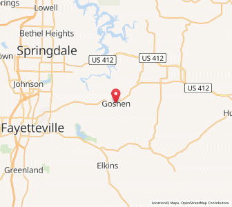 Map of Goshen, Arkansas