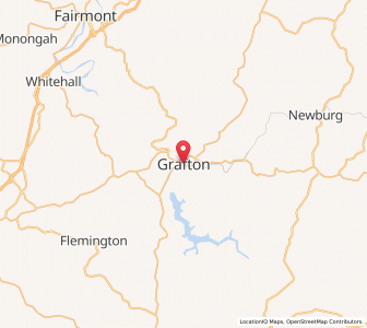 Map of Grafton, West Virginia