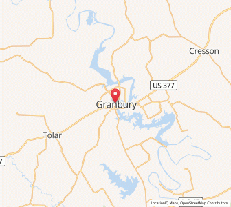 Map of Granbury, Texas