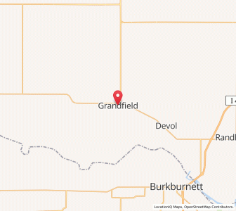Map of Grandfield, Oklahoma