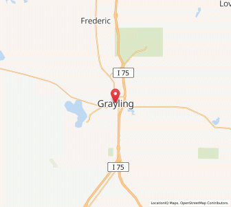 Map of Grayling, Michigan