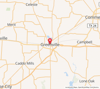 Map of Greenville, Texas