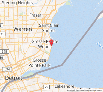 Map of Grosse Pointe Shores, Michigan