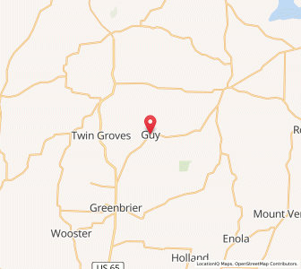 Map of Guy, Arkansas