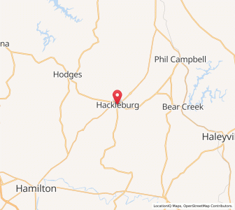 Map of Hackleburg, Alabama