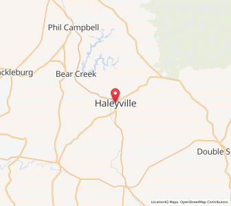 Map of Haleyville, Alabama