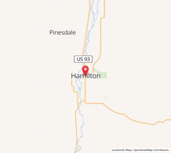 Map of Hamilton, Montana
