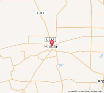Map of Hamlin, Texas