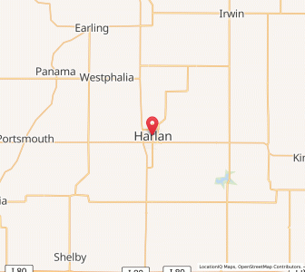 Map of Harlan, Iowa