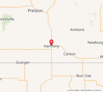 Map of Harmony, Minnesota