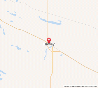 Map of Harvey, North Dakota