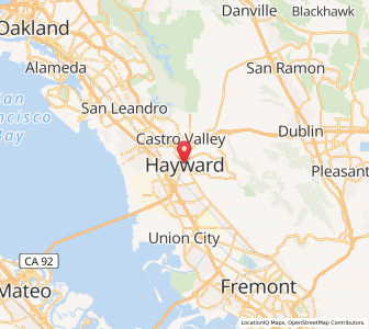 Map of Hayward, California