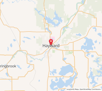 Map of Hayward, Wisconsin