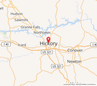 Map of Hickory, North Carolina