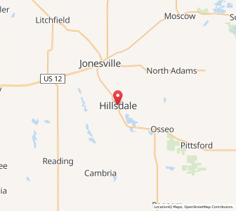 Map of Hillsdale, Michigan