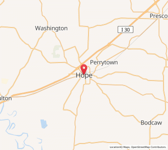 Map of Hope, Arkansas