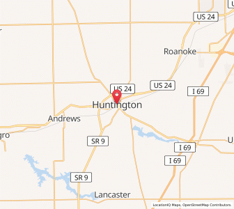 Map of Huntington, Indiana