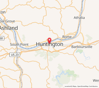 Map of Huntington, West Virginia