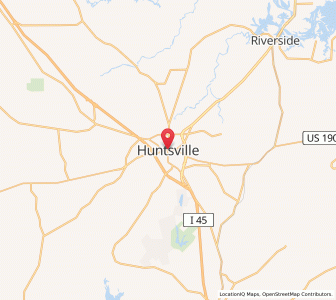 Map of Huntsville, Texas