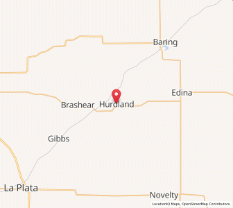 Map of Hurdland, Missouri