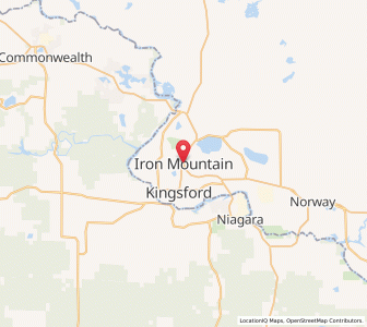 Map of Iron Mountain, Michigan