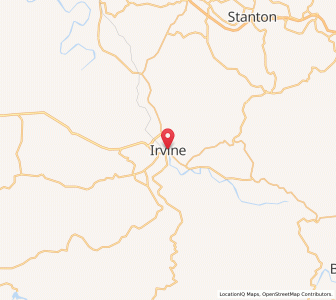 Map of Irvine, Kentucky
