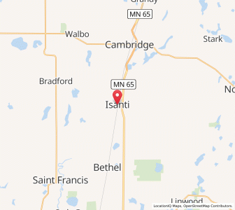 Map of Isanti, Minnesota