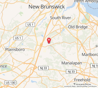 Map of Jamesburg, New Jersey