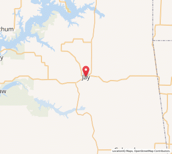 Map of Jay, Oklahoma