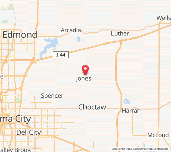 Map of Jones, Oklahoma