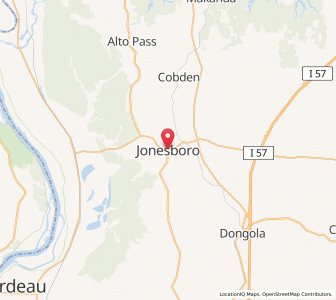 Map of Jonesboro, Illinois