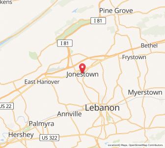 Map of Jonestown, Pennsylvania