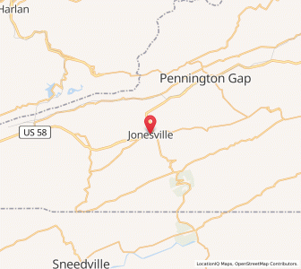 Map of Jonesville, Virginia
