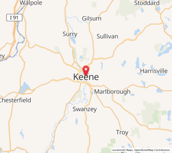 Map of Keene, New Hampshire