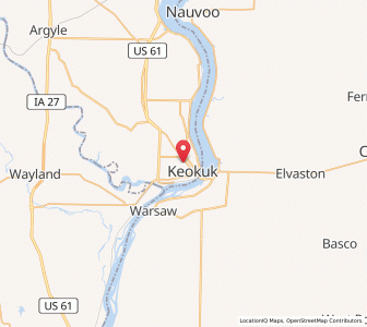 Map of Keokuk, Iowa