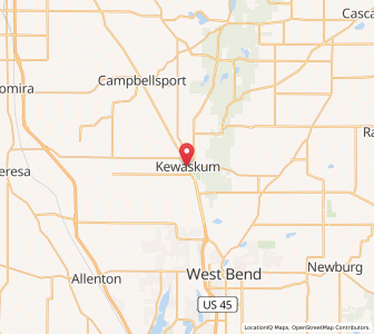 Map of Kewaskum, Wisconsin