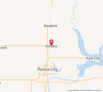 Map of Kildare, Oklahoma