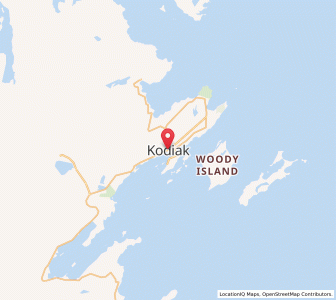 Map of Kodiak, Alaska