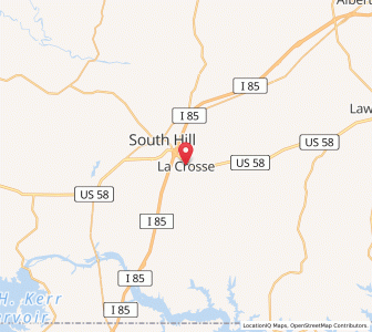 Map of La Crosse, Virginia