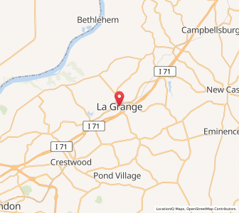 Map of La Grange, Kentucky