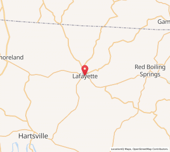 Map of Lafayette, Tennessee