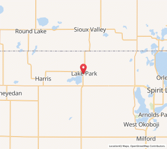Map of Lake Park, Iowa