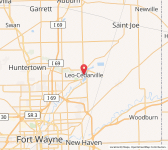 Map of Leo-Cedarville, Indiana