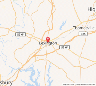 Map of Lexington, North Carolina