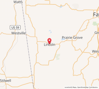 Map of Lincoln, Arkansas